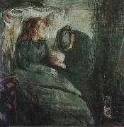 Edvard Munch The Children is ill oil